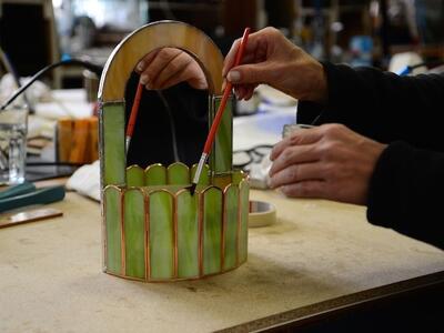 Tiffanytechnik bie der Glaserei Kador
